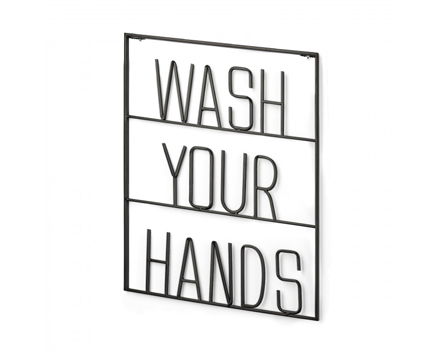 Mercana Wash Your Hands Sign - Black