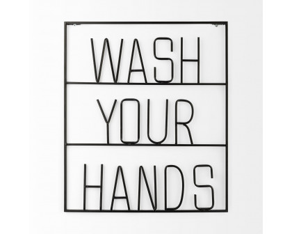 Mercana Wash Your Hands Sign - Black