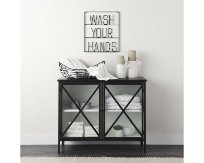 Mercana Wash Your Hands Sign - Black