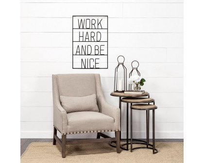 Mercana Work Hard and Be Nice Sign - Black