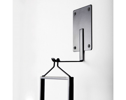 Mercana - Avram Black Metal Frame and Wood Hanging Candle Holder