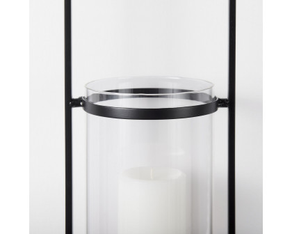 Mercana - Avram Black Metal Frame and Wood Hanging Candle Holder