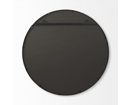 Mercana Piper Metal Round Wall Mirror - Black, Small