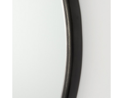 Mercana Piper Metal Round Wall Mirror - Black, Small