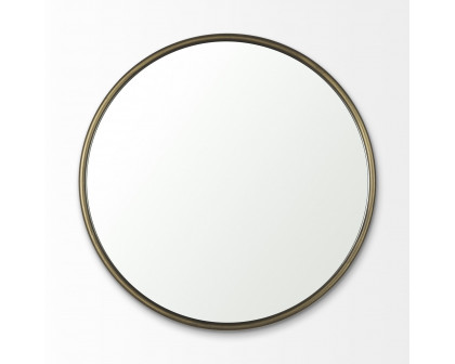 Mercana Piper Metal Round Wall Mirror - Gold, Small