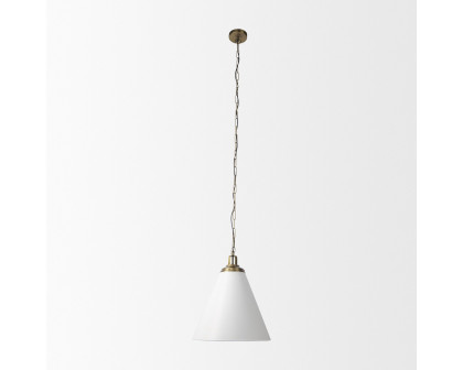 Mercana Fenton Pendant Light with Gold Accents - White