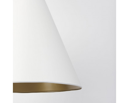 Mercana Fenton Pendant Light with Gold Accents - White