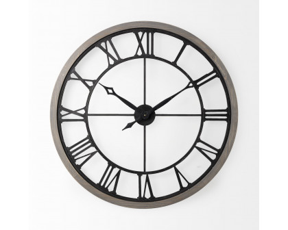 Mercana Mething 31.5" Farmhouse Wall Clock - Gray