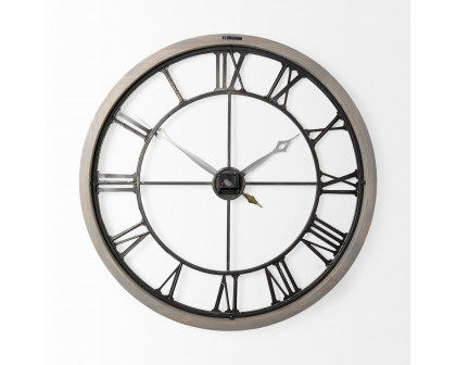 Mercana Mething 31.5" Farmhouse Wall Clock - Gray