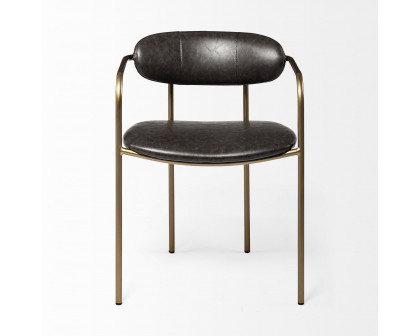 Mercana Parker Dining Chair - Brown/Gold