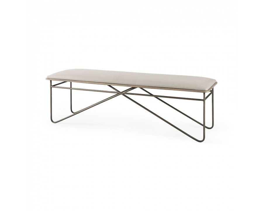 Mercana - Camille Bench with Metal Frame in Cream