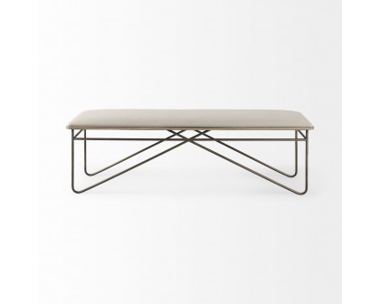 Mercana - Camille Bench with Metal Frame in Cream