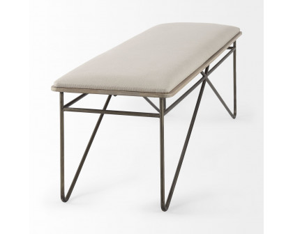 Mercana - Camille Bench with Metal Frame in Cream