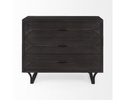 Mercana Giselle I Fir Veneer 3 Drawer Accent Cabinet - Dark Brown