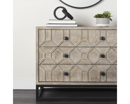 Mercana Genevieve I Fir Veneer 3 Drawer Accent Cabinet - Light Brown