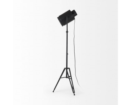 Mercana Debdou Metal Adjustable Cinema-Style Floor Lamp - Black