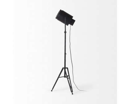 Mercana Debdou Metal Adjustable Cinema-Style Floor Lamp - Black