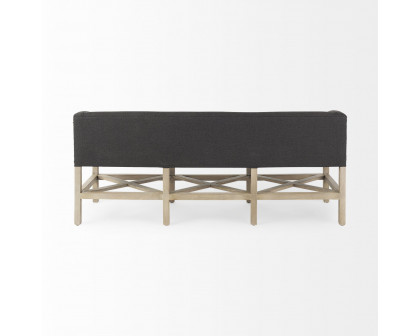 Mercana Bergen Bench with Light Brown Wooden Base - Dark Gray