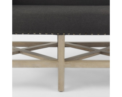 Mercana Bergen Bench with Light Brown Wooden Base - Dark Gray