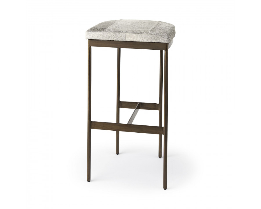 Mercana Millie 30" Counter Stool with Gold Frame - Brown/Gray