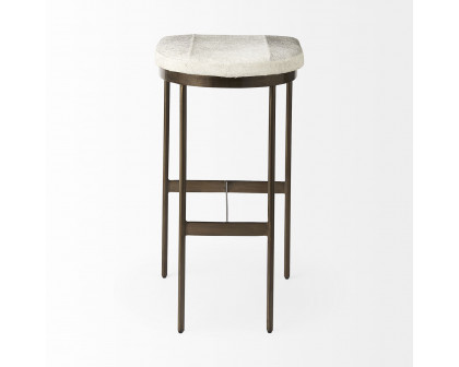 Mercana Millie 30" Counter Stool with Gold Frame - Brown/Gray