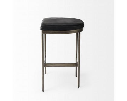 Mercana Millie 26" Counter Stool with Nickel Metal Frame - Black