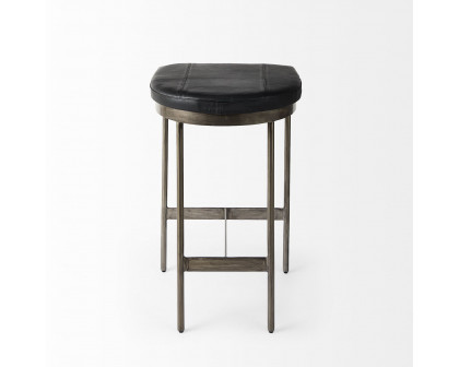 Mercana Millie 26" Counter Stool with Nickel Metal Frame - Black