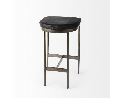 Mercana Millie 26" Counter Stool with Nickel Metal Frame - Black