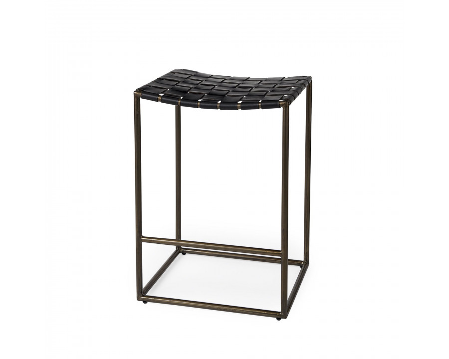 Mercana Clarissa 26" Counter Stool with Gold Frame - Black