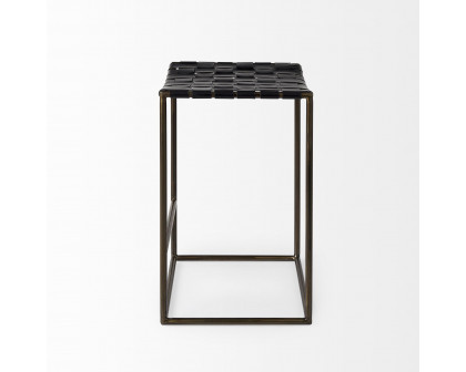 Mercana Clarissa 26" Counter Stool with Gold Frame - Black