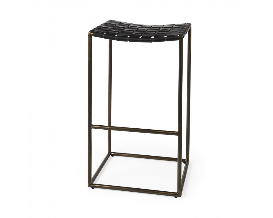 Mercana Clarissa 30" Counter Stool with Gold Frame - Black