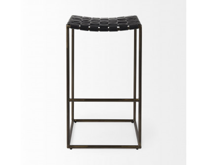 Mercana Clarissa 30" Counter Stool with Gold Frame - Black