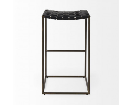 Mercana Clarissa 30" Counter Stool with Gold Frame - Black