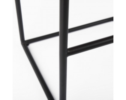 Mercana Clarissa 30" Counter Stool with Black Metal Frame - Dark Brown