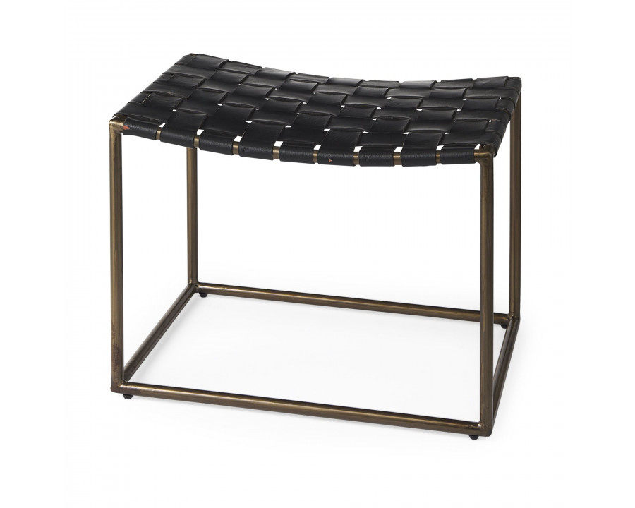 Mercana Clarissa Bench with Gold Metal Frame - Black