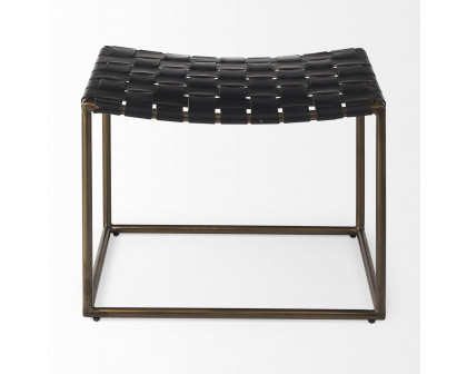 Mercana Clarissa Bench with Gold Metal Frame - Black