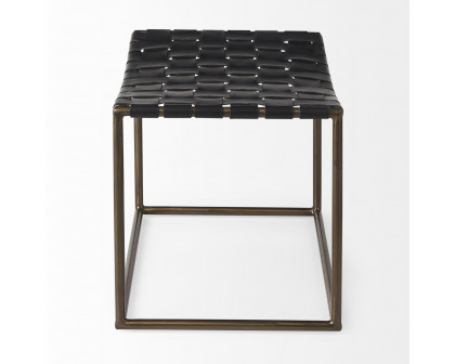 Mercana Clarissa Bench with Gold Metal Frame - Black