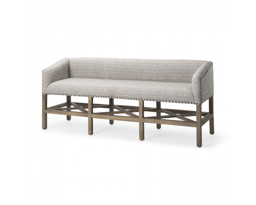 Mercana Bergen Bench with Wood - Gray