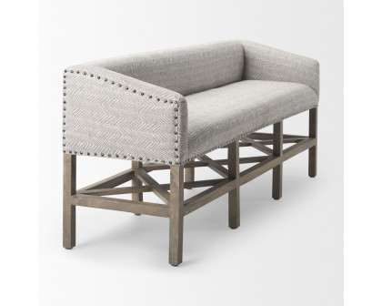 Mercana Bergen Bench with Wood - Gray