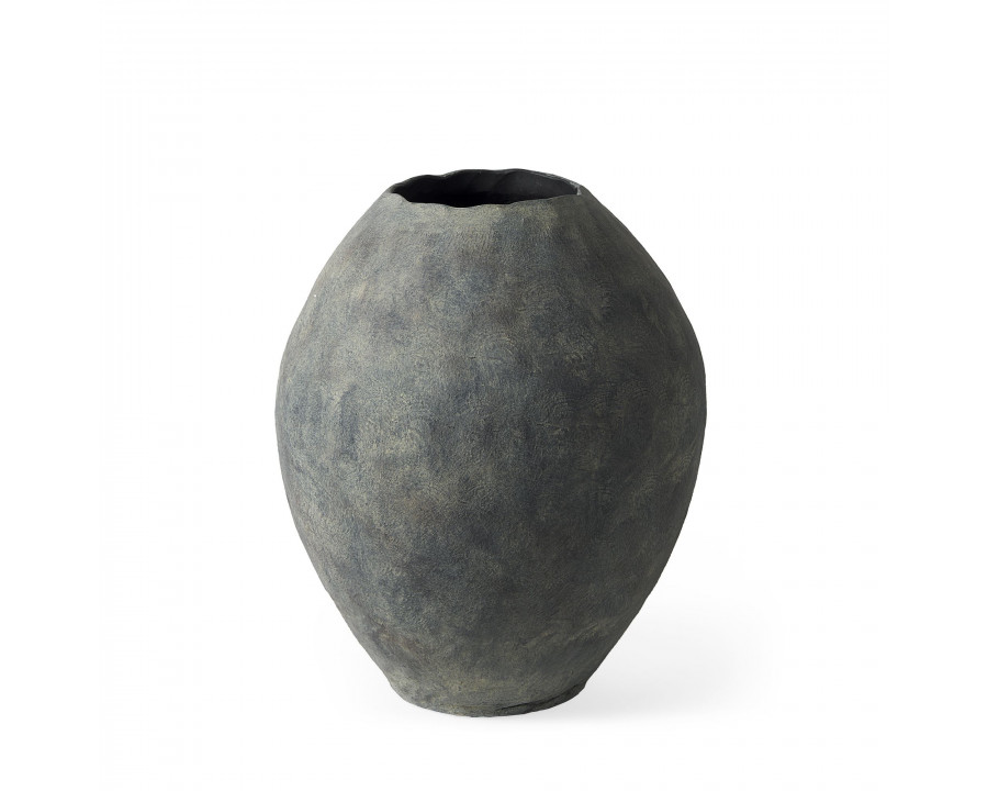 Mercana Gobi Small Ceramic Oval Vase - Gray