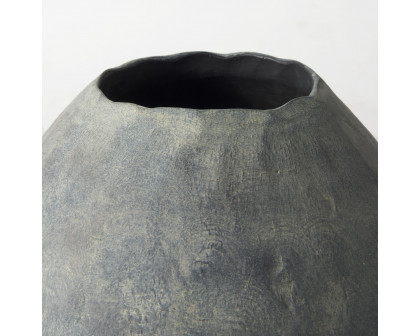 Mercana Gobi Small Ceramic Oval Vase - Gray