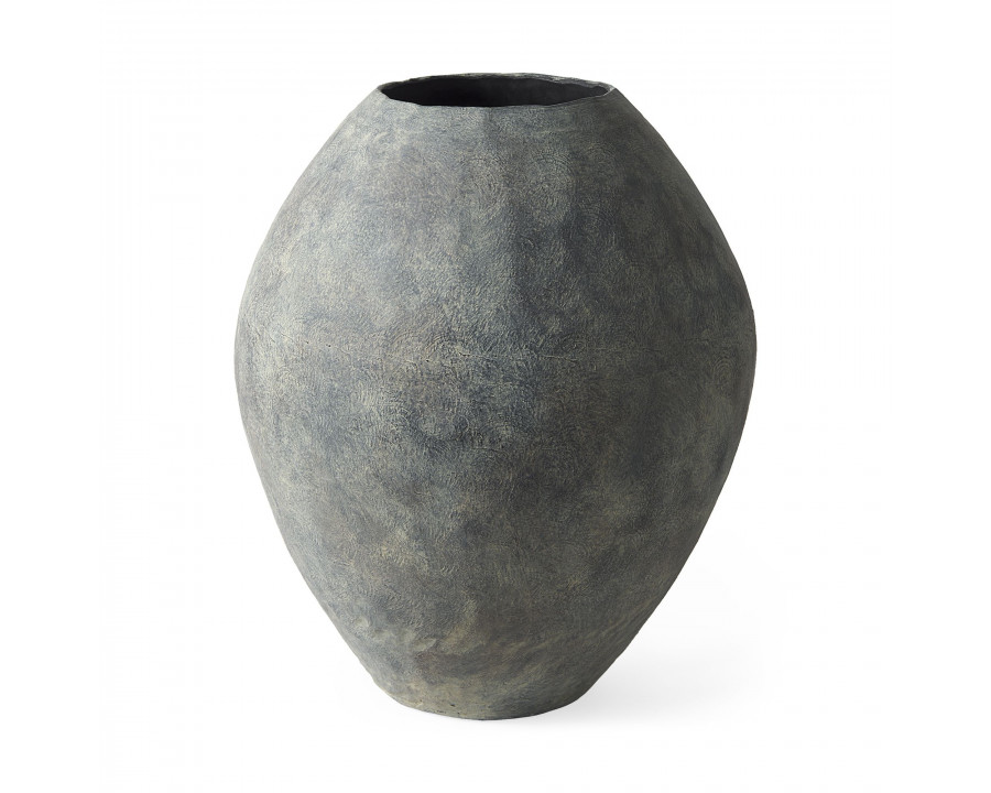 Mercana Gobi Large Ceramic Oval Vase - Gray