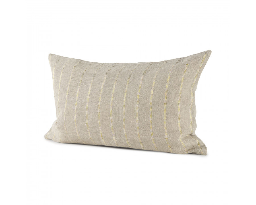 Mercana Danika Fabric Decorative Pillow Cover - Beige/Gold, Rectangular