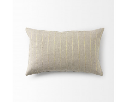 Mercana Danika Fabric Decorative Pillow Cover - Beige/Gold, Rectangular