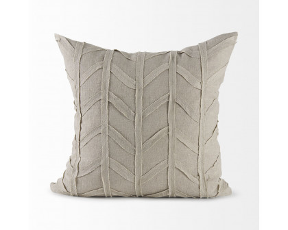 Mercana Ivivva 20L x 20W Fabric Textured Decorative Pillow Cover - Beige, Square