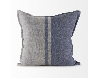 Mercana Aubrielle 20L x 20W Fabric Color Blocked Decorative Pillow Cover - Gray/Blue, Square