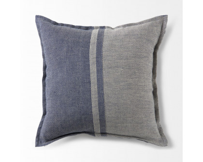 Mercana Aubrielle 20L x 20W Fabric Color Blocked Decorative Pillow Cover - Gray/Blue, Square