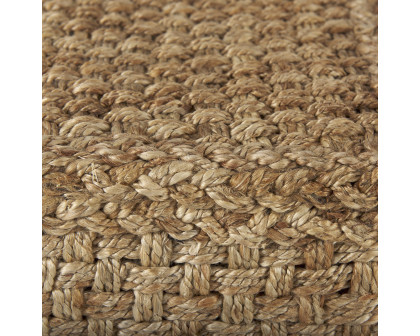 Mercana - Aylin 16.5" Square Brown Jute Pouf