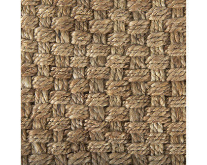 Mercana - Aylin 16.5" Square Brown Jute Pouf