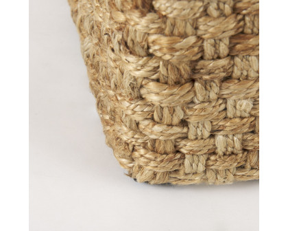 Mercana - Aylin 16.5" Square Brown Jute Pouf